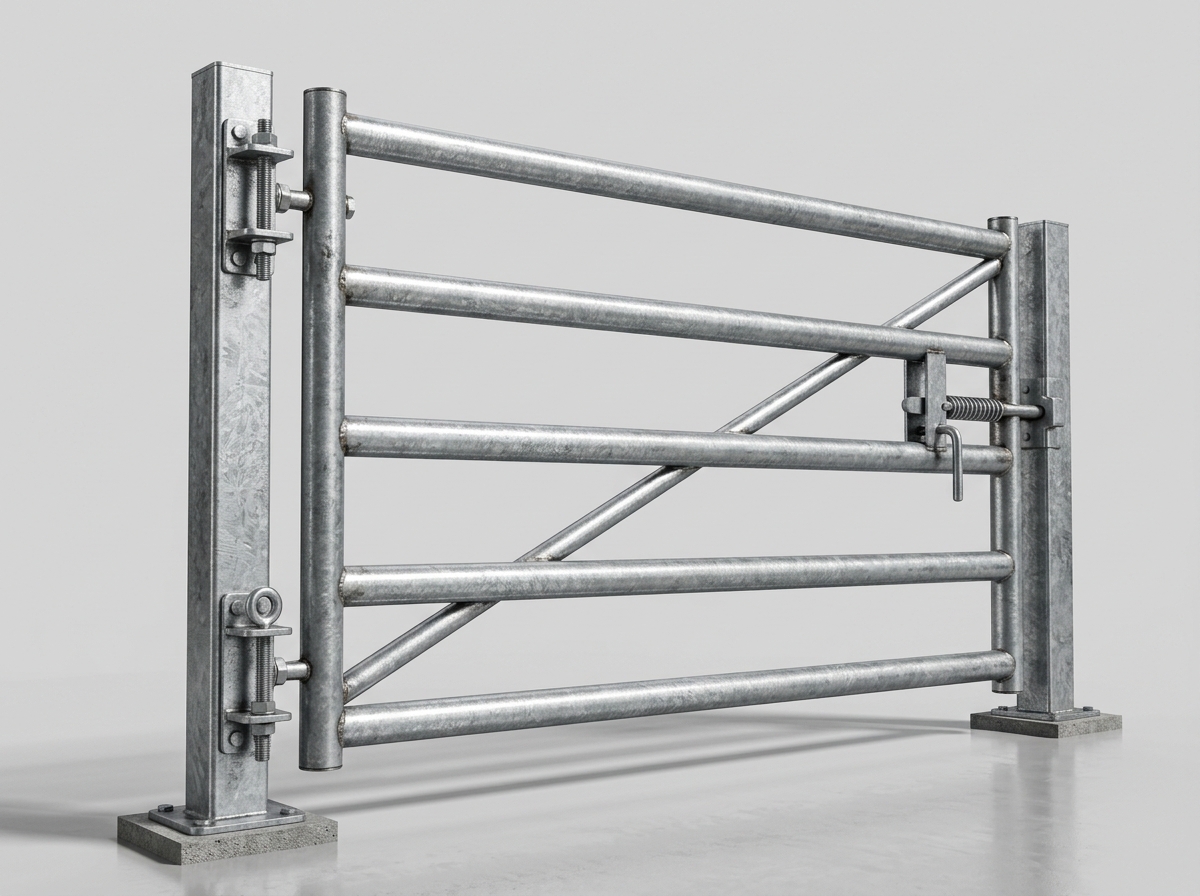 400x150 cm (2x200 cm) Çift Kanatlı Traktör & Yem Yolu Ahır Kapısı - 3D Render